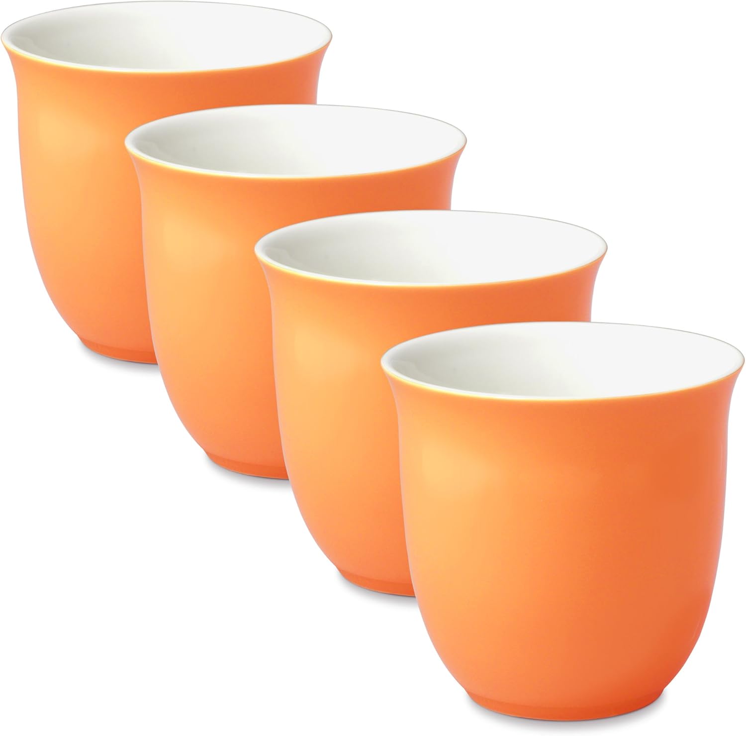 FORLIFE Japanese Teacup, 6.5-Ounce, Carrot, Set of 4
