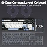 AULA F99 Wireless Mechanical Keyboard,Tri-Mode BT5.0/2.4GHz/USB-C Hot Swappable Custom Keyboard,Pre-lubed Linear Switches,RGB Backlit Gaming Keyboards for PC/Tablet/Xbox/PS4/PS5