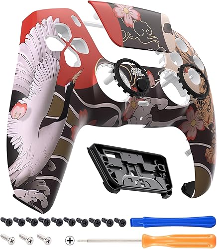 Vista 25 de eXtremeRate Luna Redesigned Front Shell Touchpad Compatible with ps5 Controller BDM-010 020 030 040 050, The 100 Cash Money Replacement Faceplate