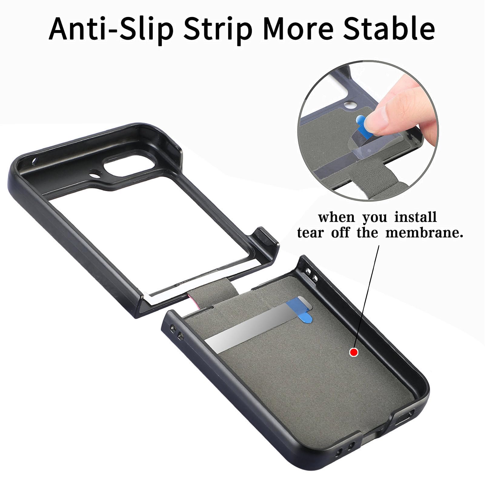 Cover Sottile per Samsung Galaxy Z Flip 6, retrò Texture Litchi Copertura in Pelle con Anello Cover per Uomini E Donne,Rosso
