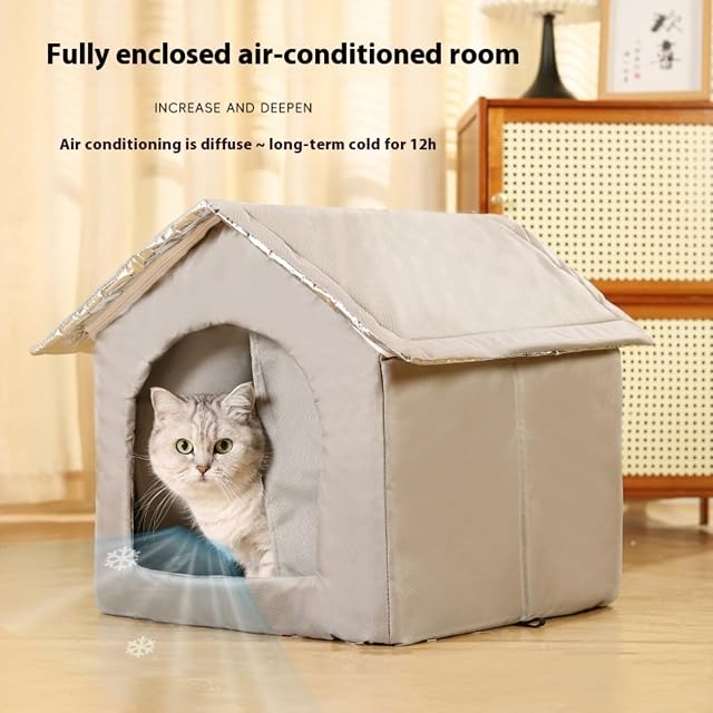 Foto 2 de 8 de Aiwdeyi Casa para Gato Hiverno, Nicho para Exterior Aislado Hiverno, Abrigo para con cabaña