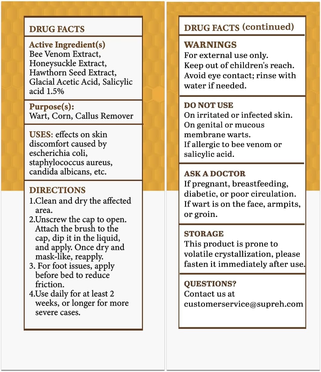 SupreH Fast-Acting bee Venom wart Remover: wart Freeze Off with salicylic Acid & bee Venom Cream - Wart Removal for Plantar Wart (26 ML)
