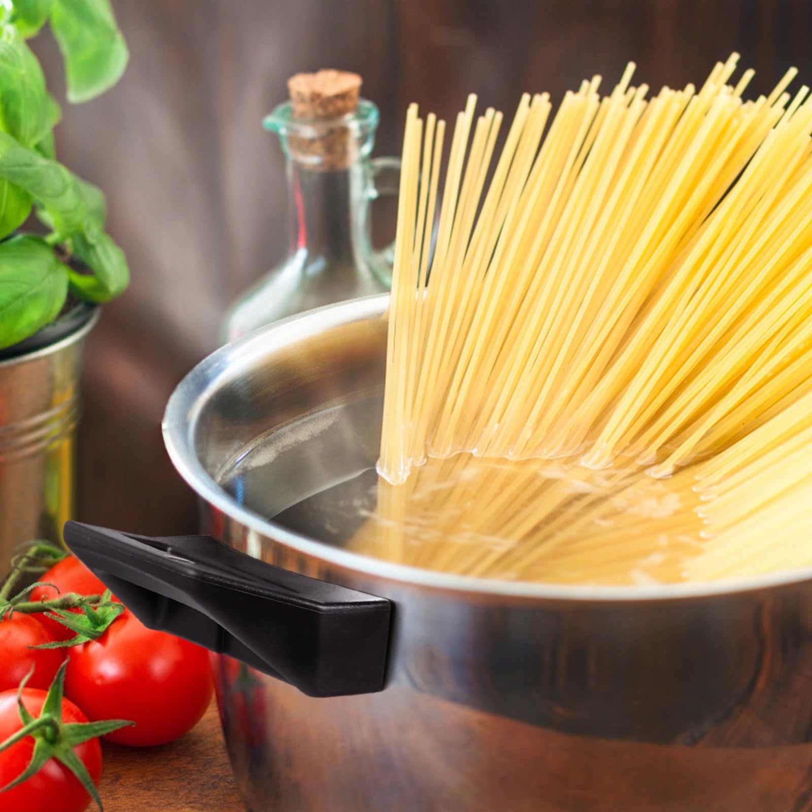 OSALADI Olla Rápida para Cocinar y Colar Fácilmente de Acero Inoxidable para Fideos y Tapa Antideslizante Diseño de Cierre Seguro en Cocina
