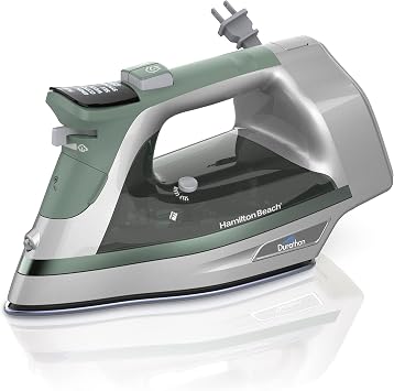 Hamilton Beach Steam Iron & Vertical Steamer for Clothes with Scratch-Resistant & Steam Iron & Vertical Steamer for Clothes with Scratch-Resistant Durathon Soleplate, 3-Way