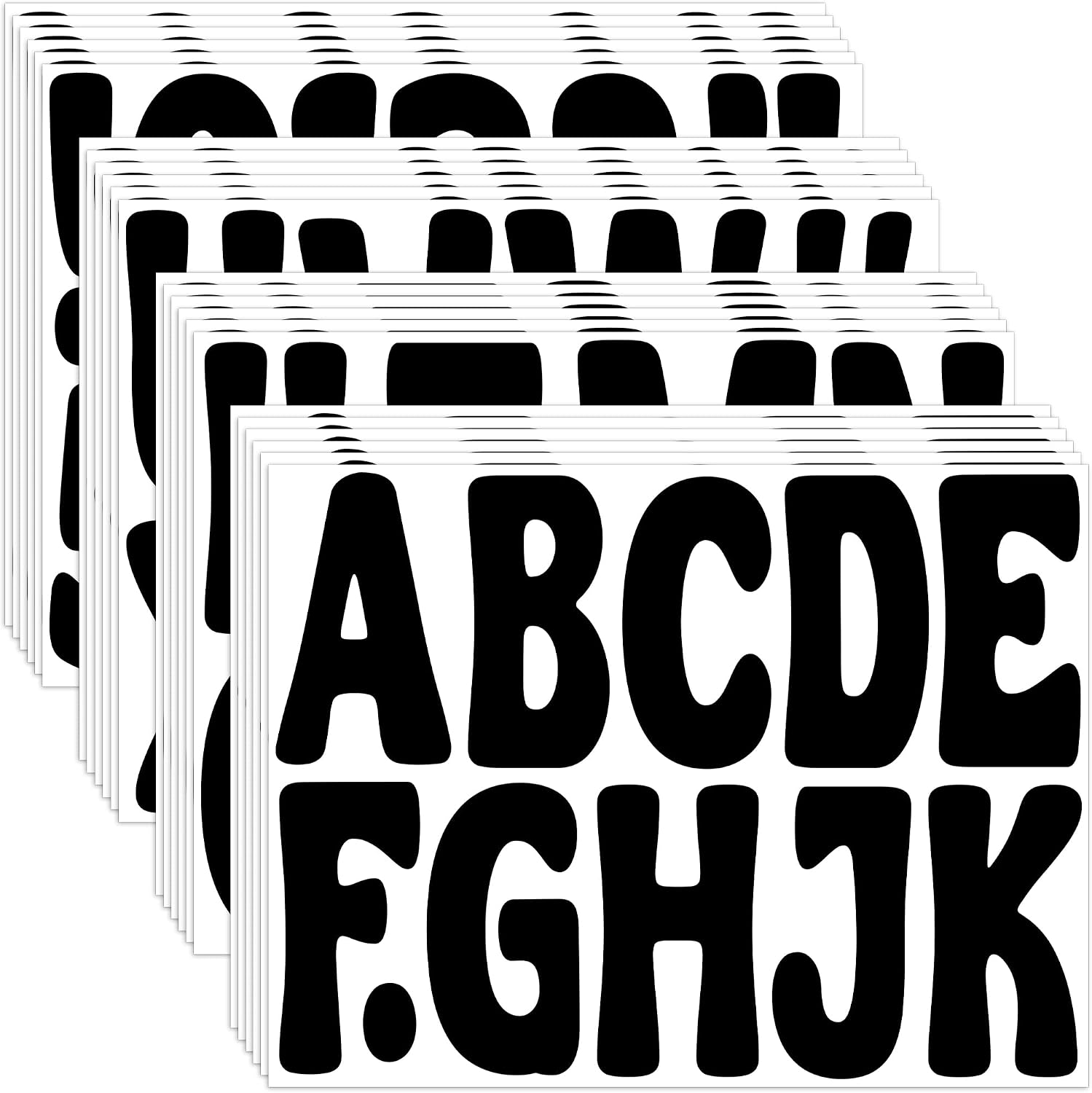 300 PCS Letter Stickers Bulletin Board Letters 24 Sheets Large Alphabet Number Stickers Waterproof Vinyl Self-Adhesive Letters for Poster Board Mailbox Crafts Classroom Home Party Decor(Black,4 Inch)