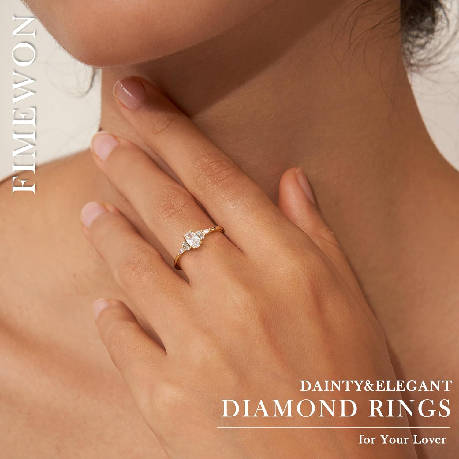 Promise Rings for Her Oval Engagement Rings for Women Dainty Gold/Silver/Rose Ring Waterproof Jewelry Gifts for Women Size 5-10 - Image 4