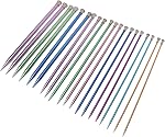 10 Inch Single Pointed Straight Knitting Needles Set, Aluminum Ultra Light Colored Various Sizes Available for DIY Sweater Knitting Projects