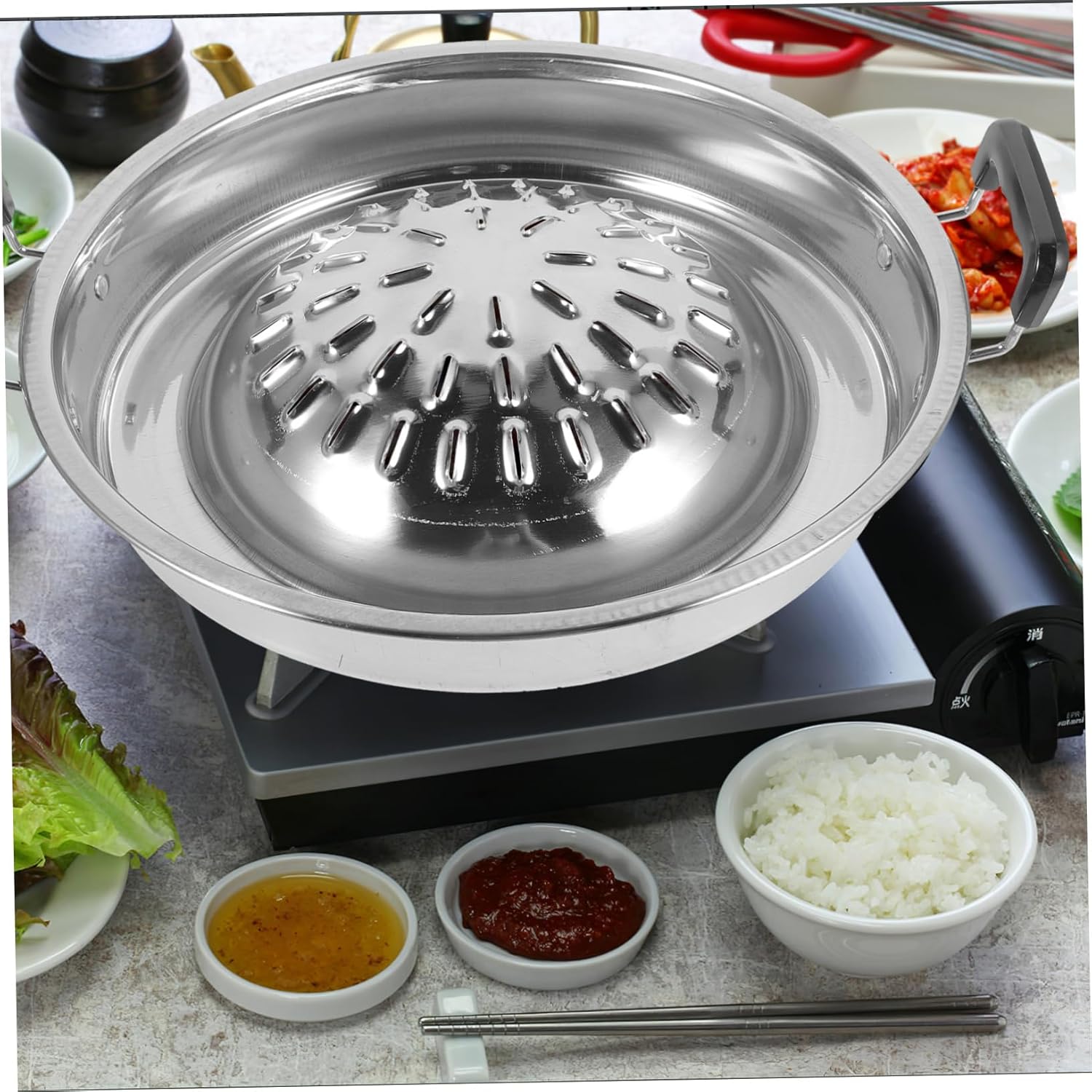 Multi-function Bbq Pan Aluminum Grill Pan for Household Reusable Grill Tray