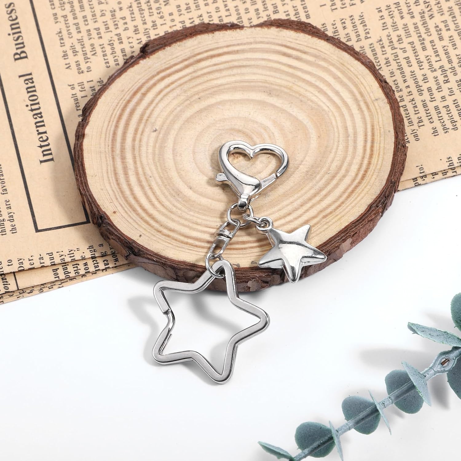 Cute Bag Charm Star Key Chains Aesthetic Y2K Decor Accessories for Keys Handbags Backpack Women Gifts(Silver) - Image 7