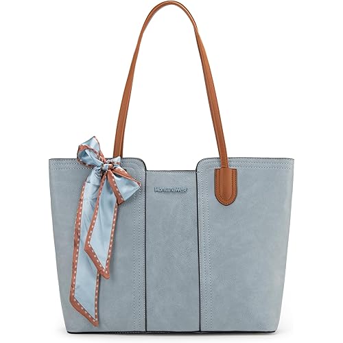 Montana West Tote Bags for Women Medium Top Handle Handbags with Scarf