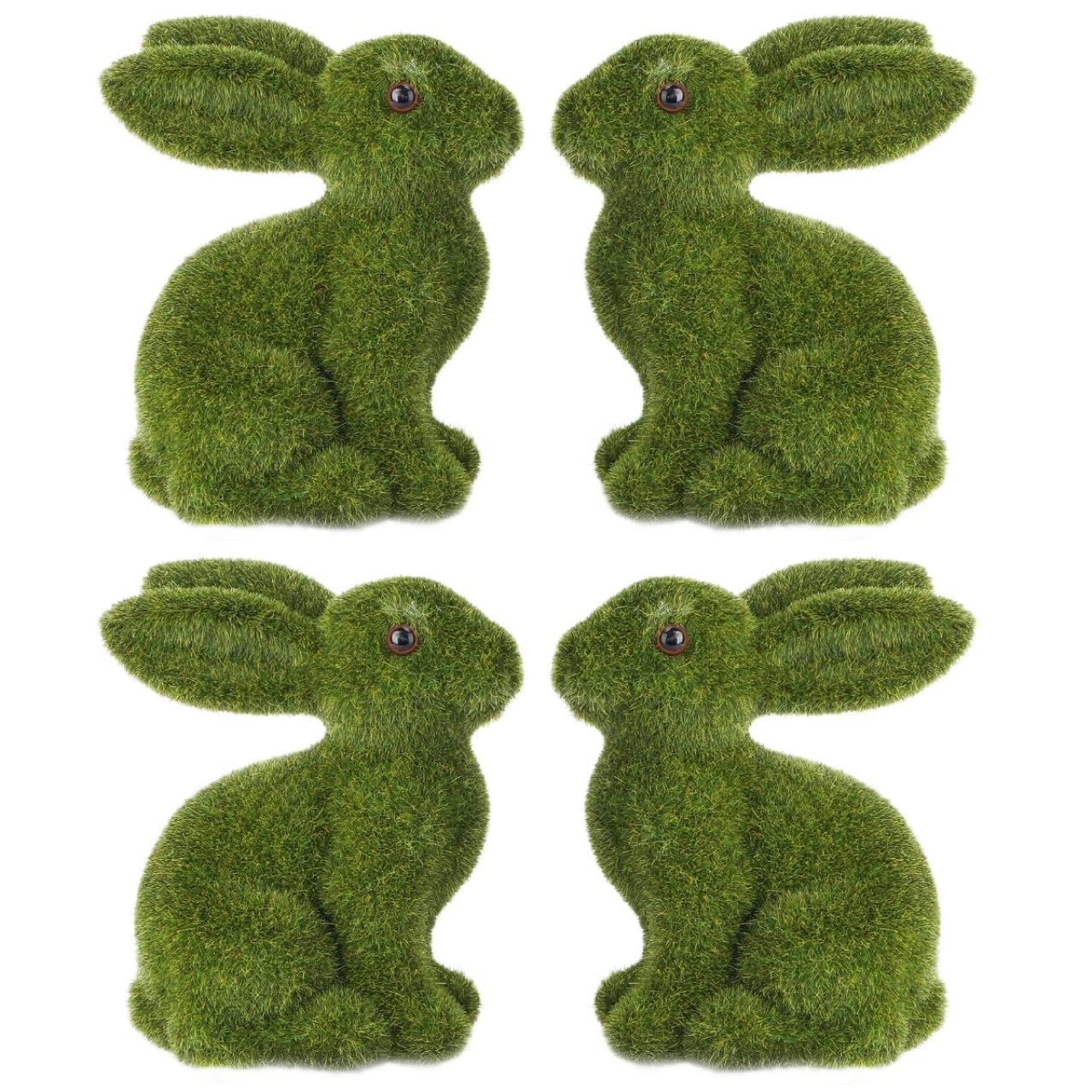 Lapins artificiels en mousse verte finie la décoration de table triste
