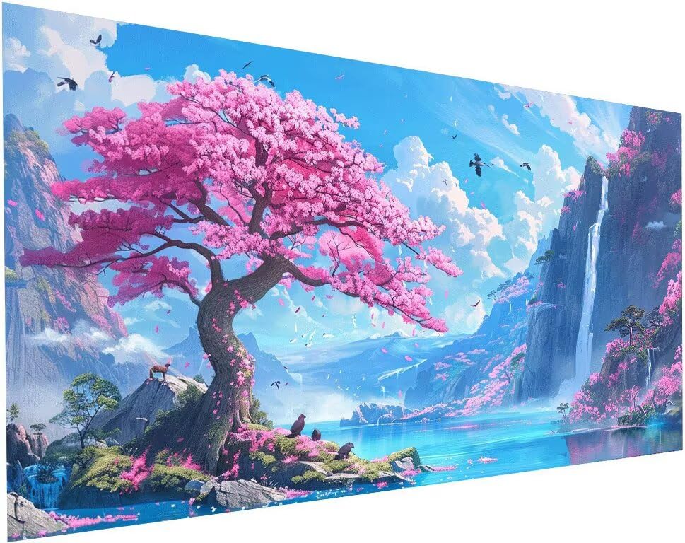 Peinture diamant adulte kit complet avec toile XXL 80x160 cm motif arbre coloré S-458