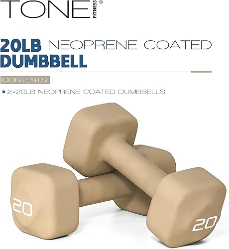 Miniatura 2 de Tone Fitness Par de mancuernas de neopreno con cabeza cuadrada antivuelco Múltiples opciones