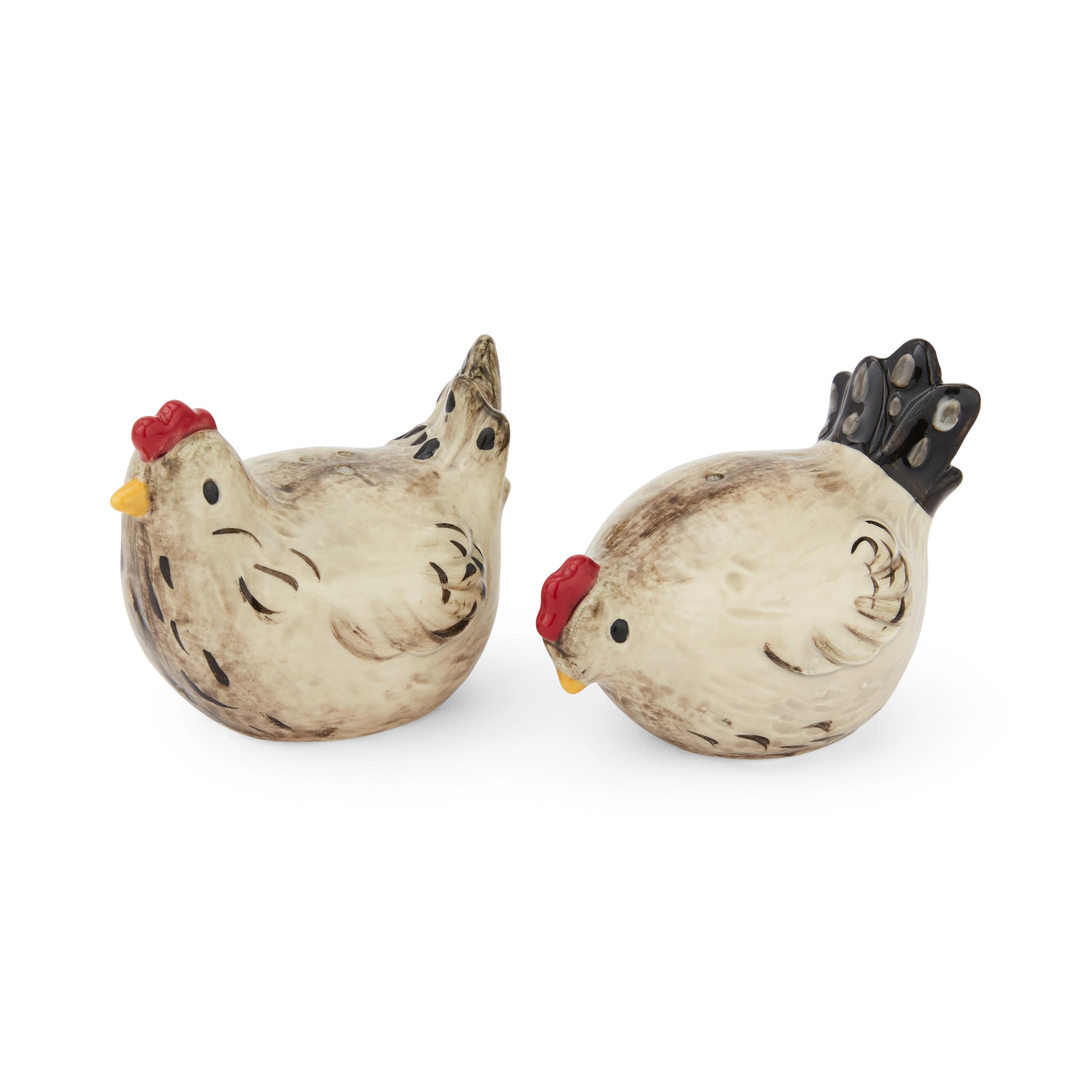 Cooksmart Hen House Lane Salt & Pepper Shakers | British Designed Farmhouse Kitchenware | Embossed Hen-Shaped Ceramic Set | Rustic Countryside Style | Handwash Only