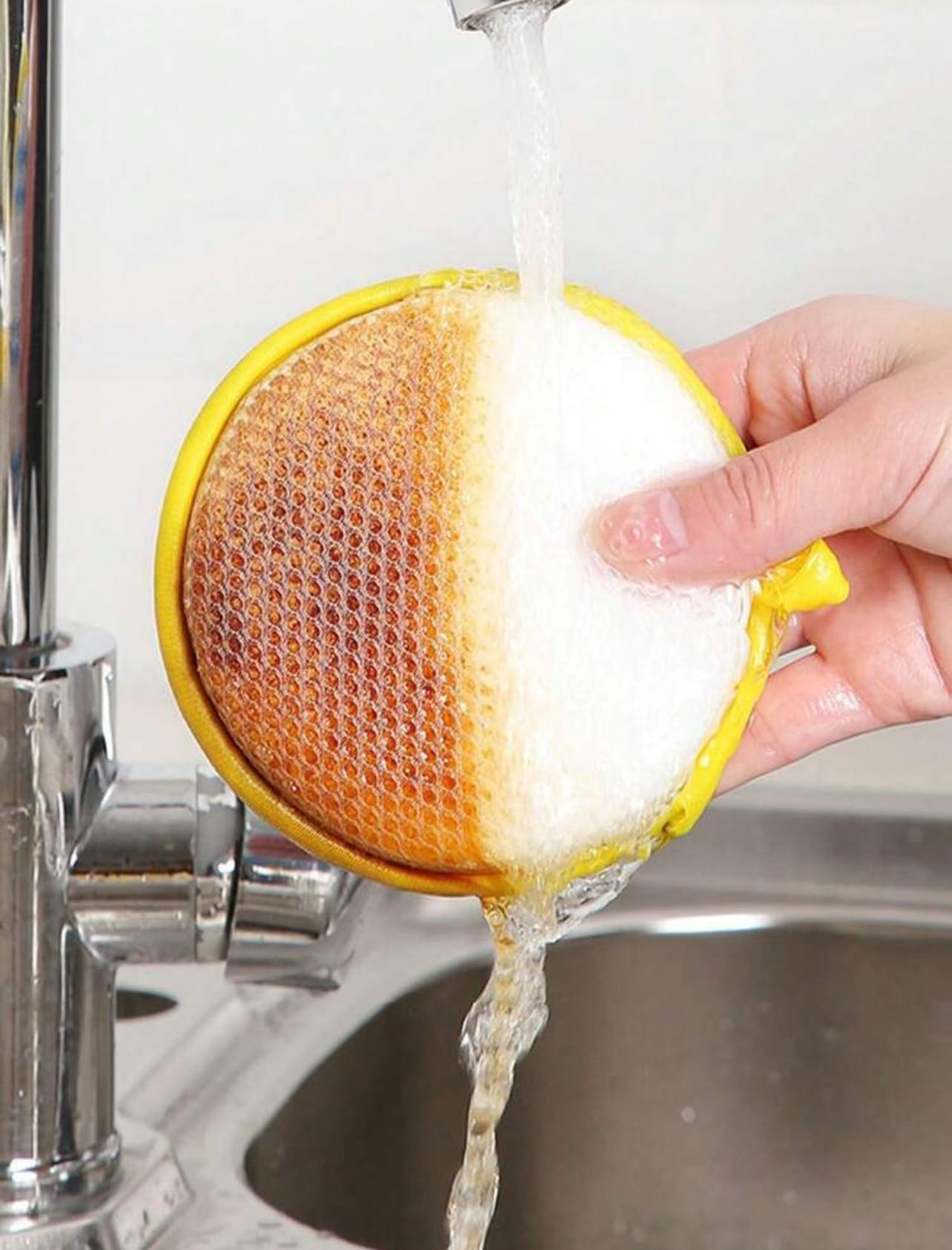 Spugne Multiuso per Strofinare - Spugne Bifacciali Antiolio E Antimacchia per La Pulizia di Cucina E Bagno, Panni Abrasivi Rotondi Antiaderenti, Confezione da 12