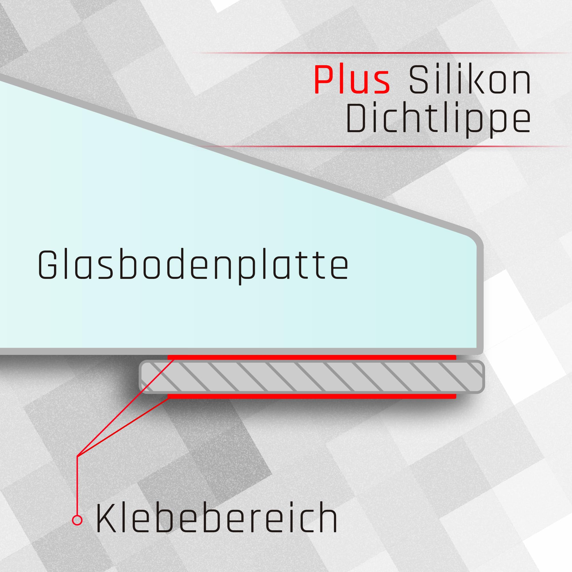 Siliconen beschermingsrand voor glazen vloerplaat | 21.02.960.2