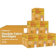Dodanros Bulk Case of 900 PCS Flexible Fabric Bandages, 1" x 3",Individual 9 Box Packaging,Include 0.1% Benzalkonium,Sterile, Breathable | Use for School, Hospital, Businesses, and First Aid Kits.