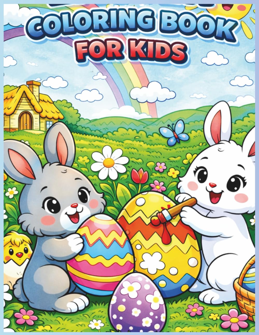 Easter Coloring Book For Kids: Cute Bunnies, Easter Eggs, and Fun Spring Scenes | Easy and Simple Designs for Toddlers and Preschoolers | Perfect Easter Basket Stuffer