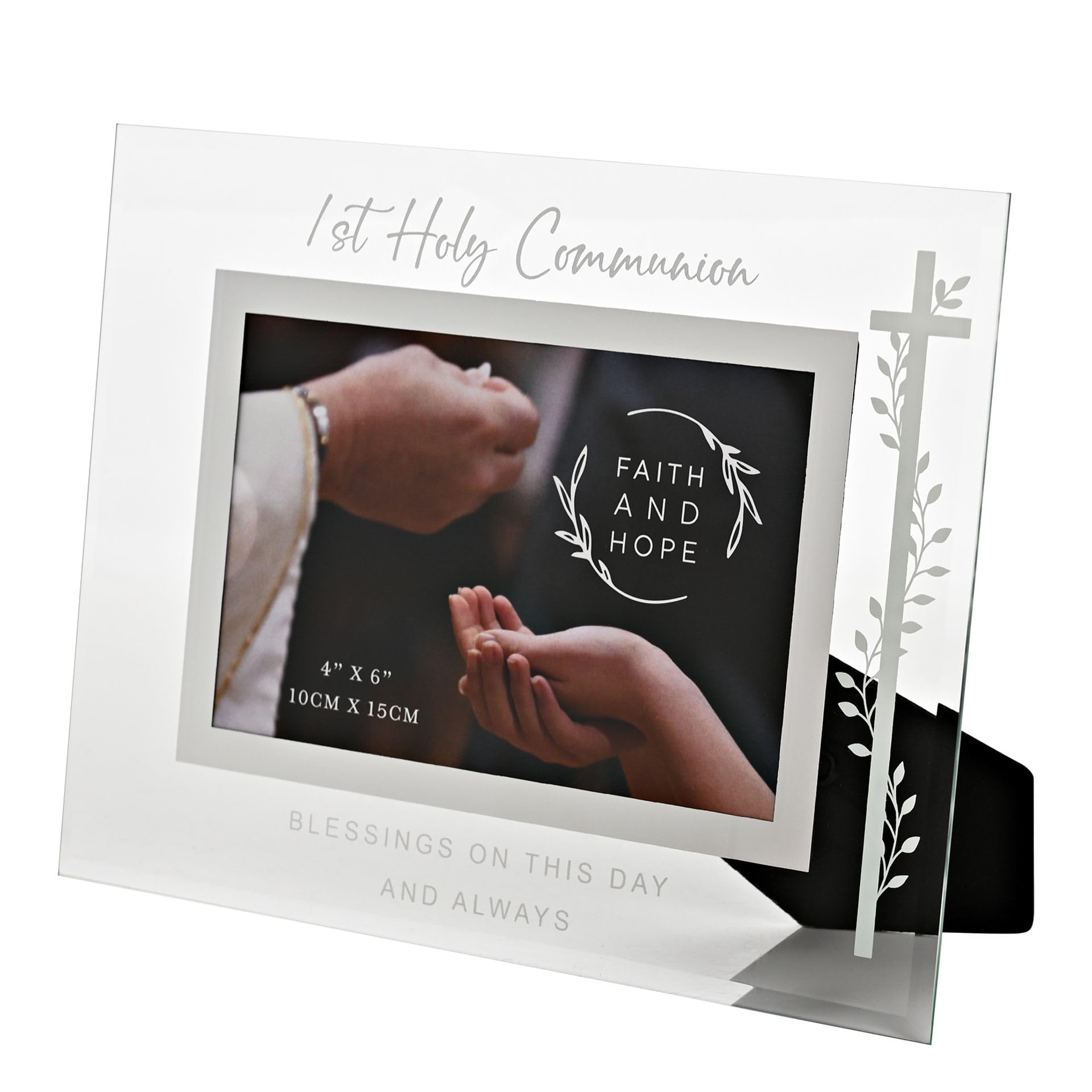 Widdop Faith and Hope Glass Frame First Holy Communion Photo Frame - 4" x 6" - Glass - Religious Commerative Gift Picture Frame