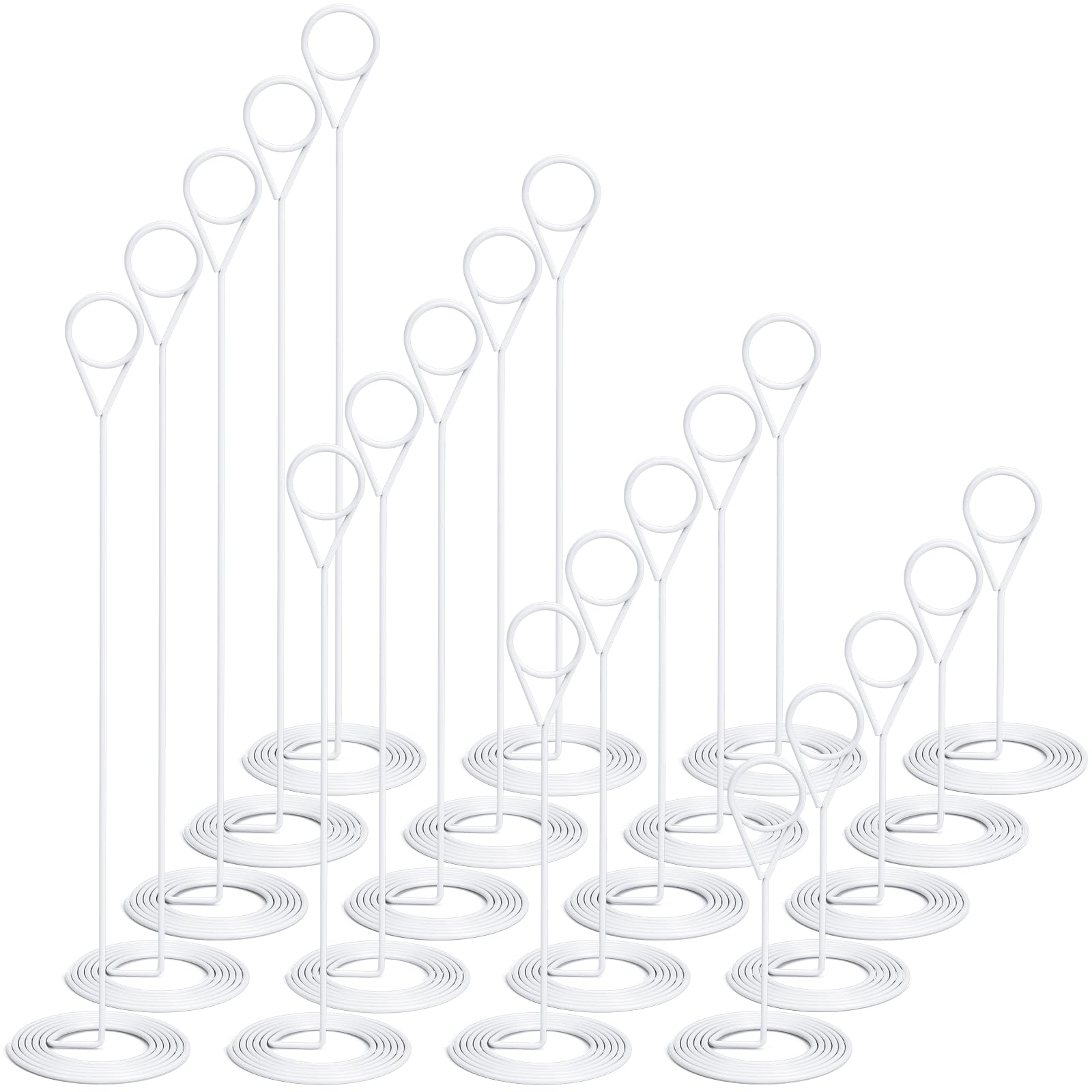 20 Pcs Table Number Holders 4/6/8/10 Inch Place Card Holder, White