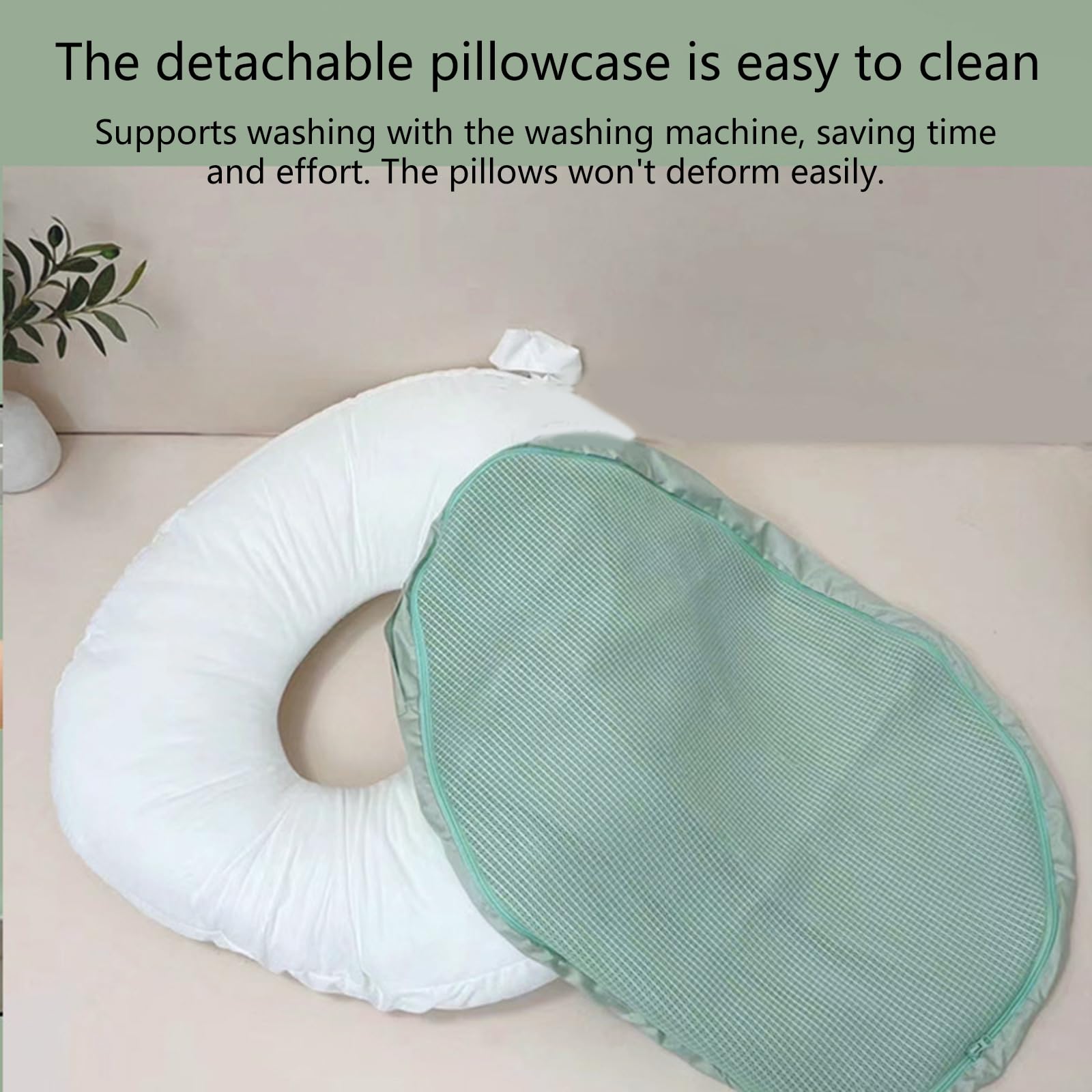 1 almohada ergonómica de satén de algodón con funda extraíble y mango compacto para lactancia, antiescupir, a prueba de derrames, para la alimentación del bebé, contorneada para satén de algodón