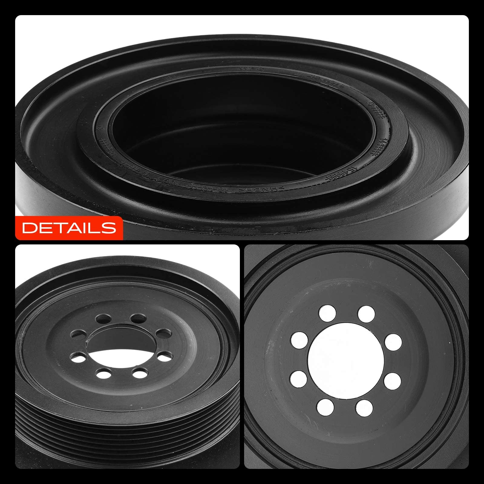 Frankberg Set di pulegge albero motore con smorzatore di vibrazioni | Compatibile con: Serie 5 F10, 4 Cabriolet F33 F83, Serie 6 Coupé F13, X6 E71 E72, X5 F15 F85, 4 Gran Coupé F36