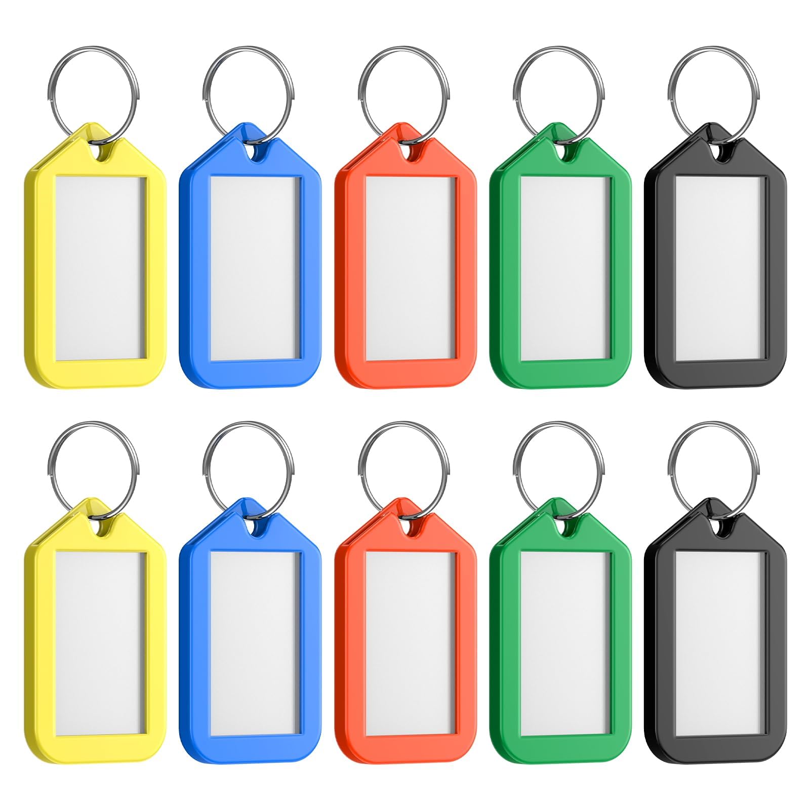 Uniclife 10 Pcs Key Labels, 5 Color Key Tags with Labels and Rings