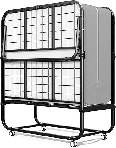 Niceway Cama plegable y portátil de alta calidad con plataforma de metal, camas plegables de 75 x 31 pulgadas con marco resistente y resistente,