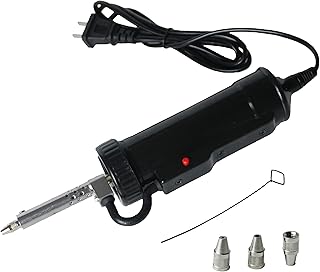 Solder Sucker Desoldering Pump, Automatic Electric Desoldering Gun Station Sucking Vacuum Pump AC110V 30W Iron Tin Solder Removal Repair Tool with 3pc Soldering Suction Tips