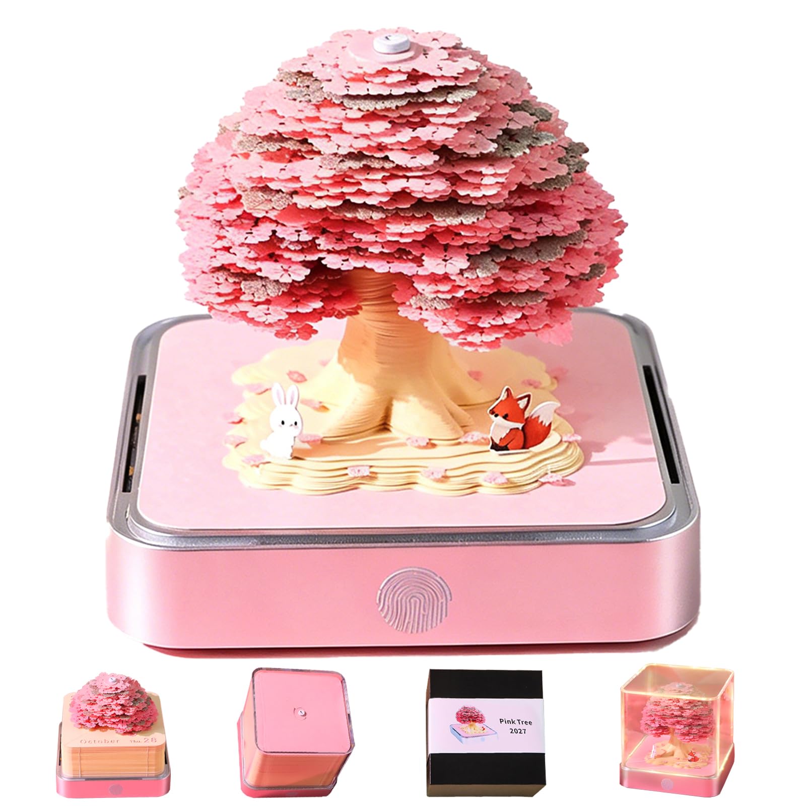 3D Calendar 2027, Time Piece Calendar 2027 (Pink tree)
