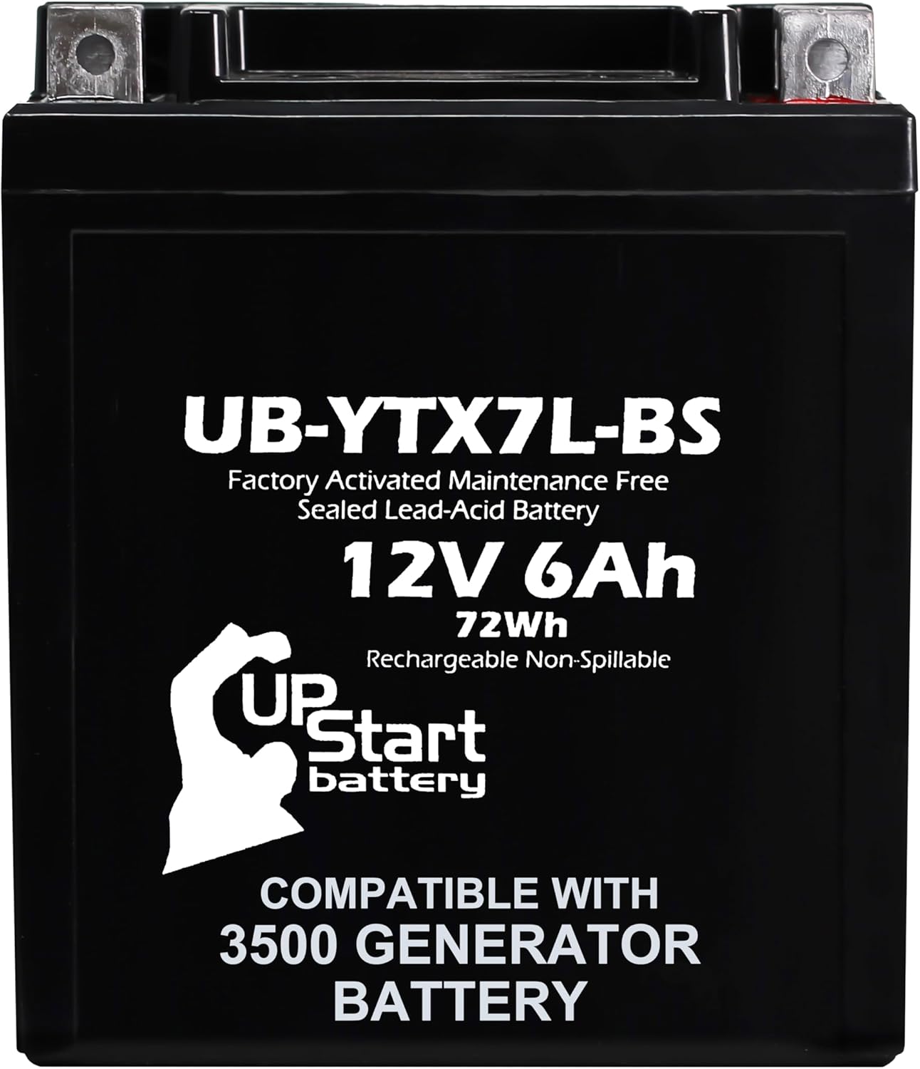 12V 6Ah YTX7L-BS Replacement For Predator 3500 Generator Battery - Compatible with Predator 3500 Inverter IQ3500 Generator Parts - 12 Volt Batteries, YTX7L AGM SLA