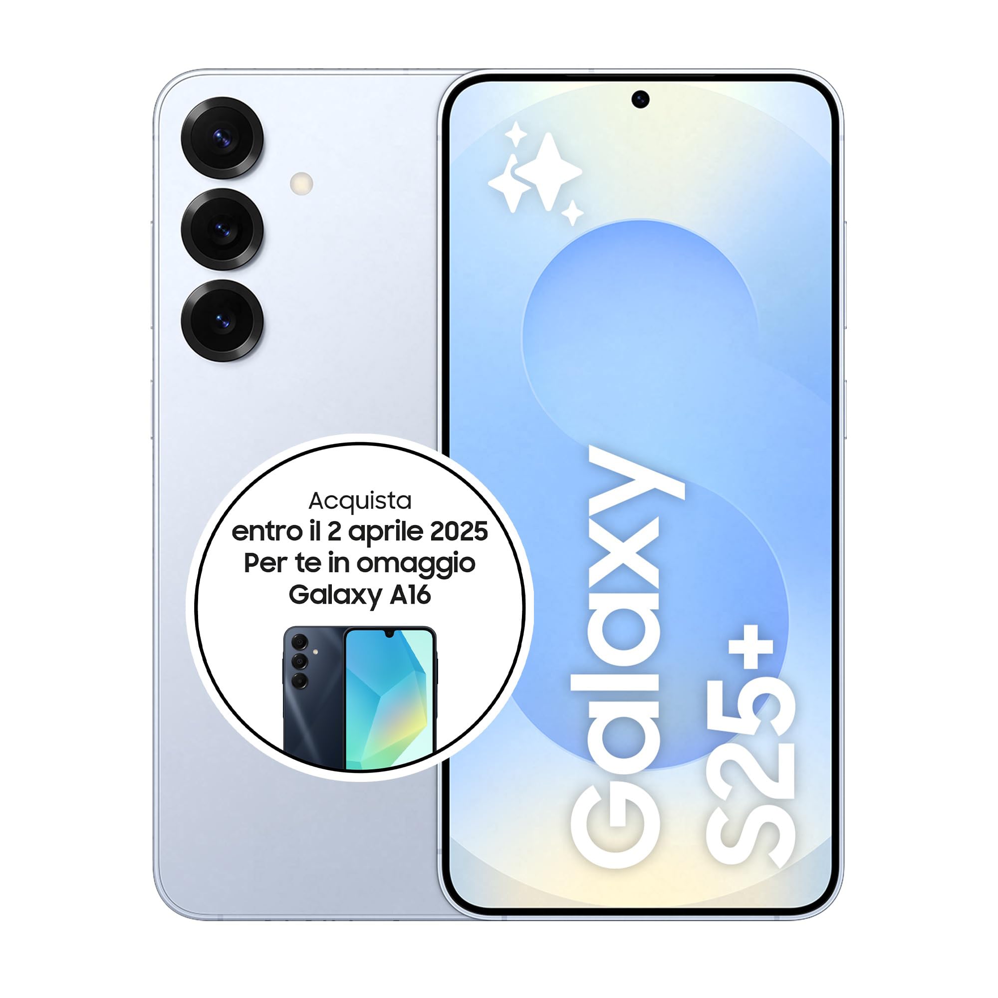 Samsung Galaxy S25+ Smartphone AI, 3 anni di Garanzia del produttore, Display 6.7'' QHD+ Dynamic AMOLED 2X, Fotocamera 50MP, RAM 12GB, 512GB, 4.900 mAh, Icyblue [Versione italiana]