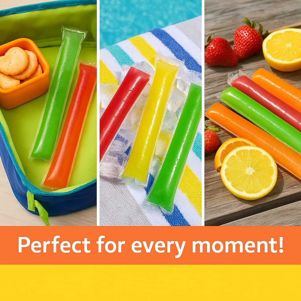 Viva Fun Treats Ice Pops - 2 Packs of 8 Freezer Pops, Colorful and Flavored Ice Popsicles, Perfect Summer Snack for Kids & Adults, Hydrating Frozen Treat, Vibrant Juice Bars, Total 16 Count & Tang Maracujá