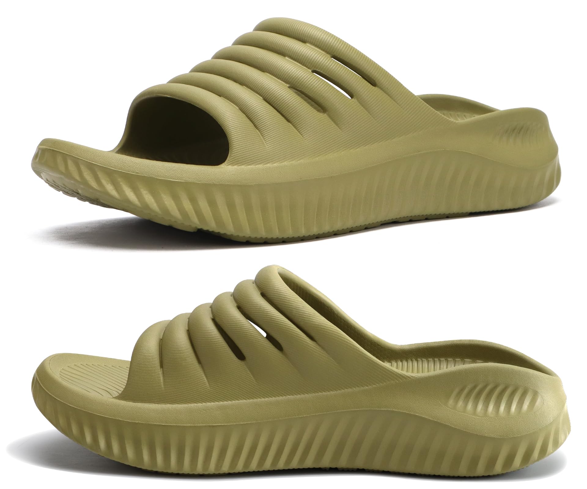 KuaiLu Womens Recovery Sandals With Comfortable Plantar Fasciitis Support,Ladies Orthotic Open Toe Sport Slides Thick Cushion Reduces Stress on Feet,Joints & Back Post-Exercise