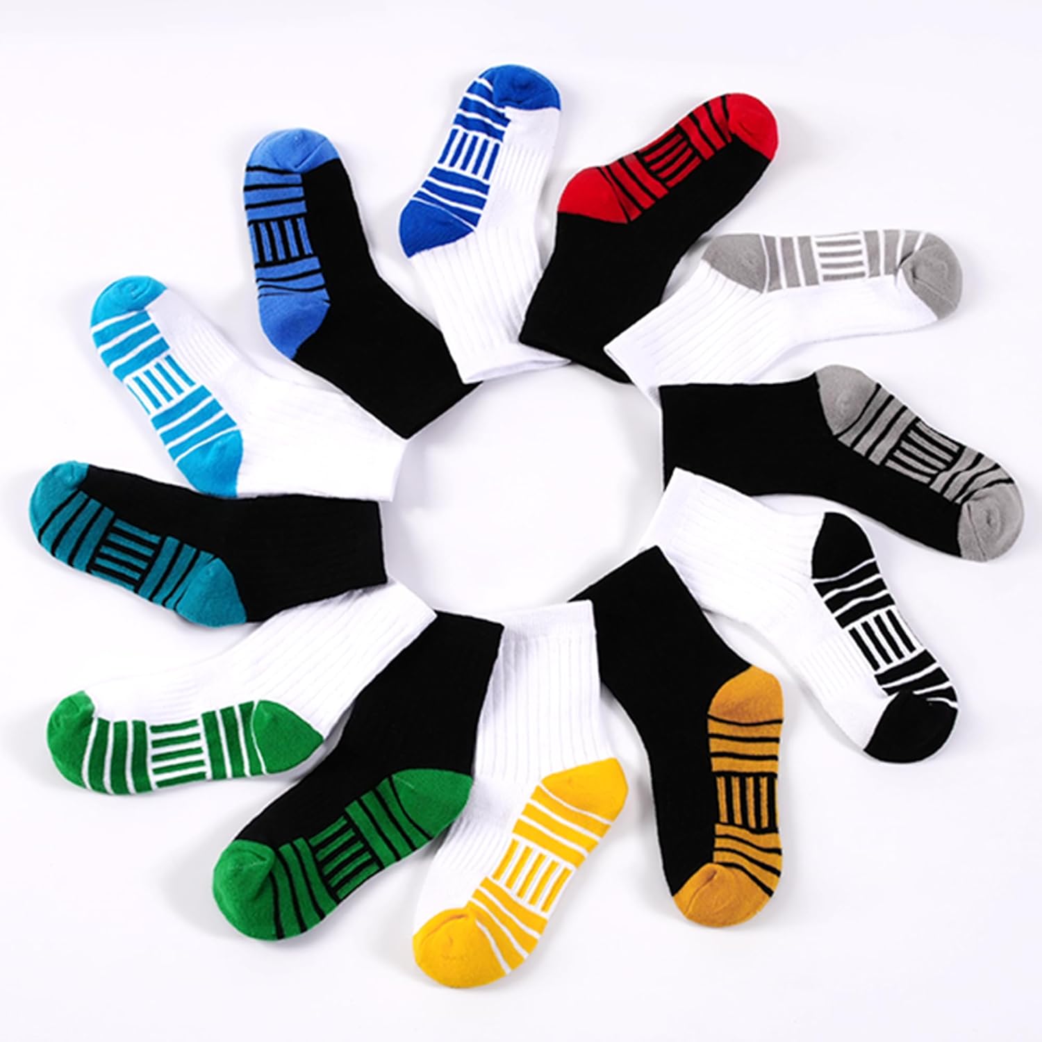 12 Pairs Kids Socks Boys Sock Crew Athletic Mid Calf Cut Cotton Socks for Boys Kids Toddler 1-14 Years - Image 6
