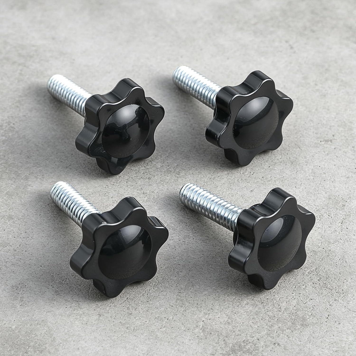 10 Pcs 1/4"- 20 Thumb Screws Threaded Knurled Thumb Nuts Black Star Shaped Nut Clamping Screws Grip Knob Screw for Replacing Umbrella Base