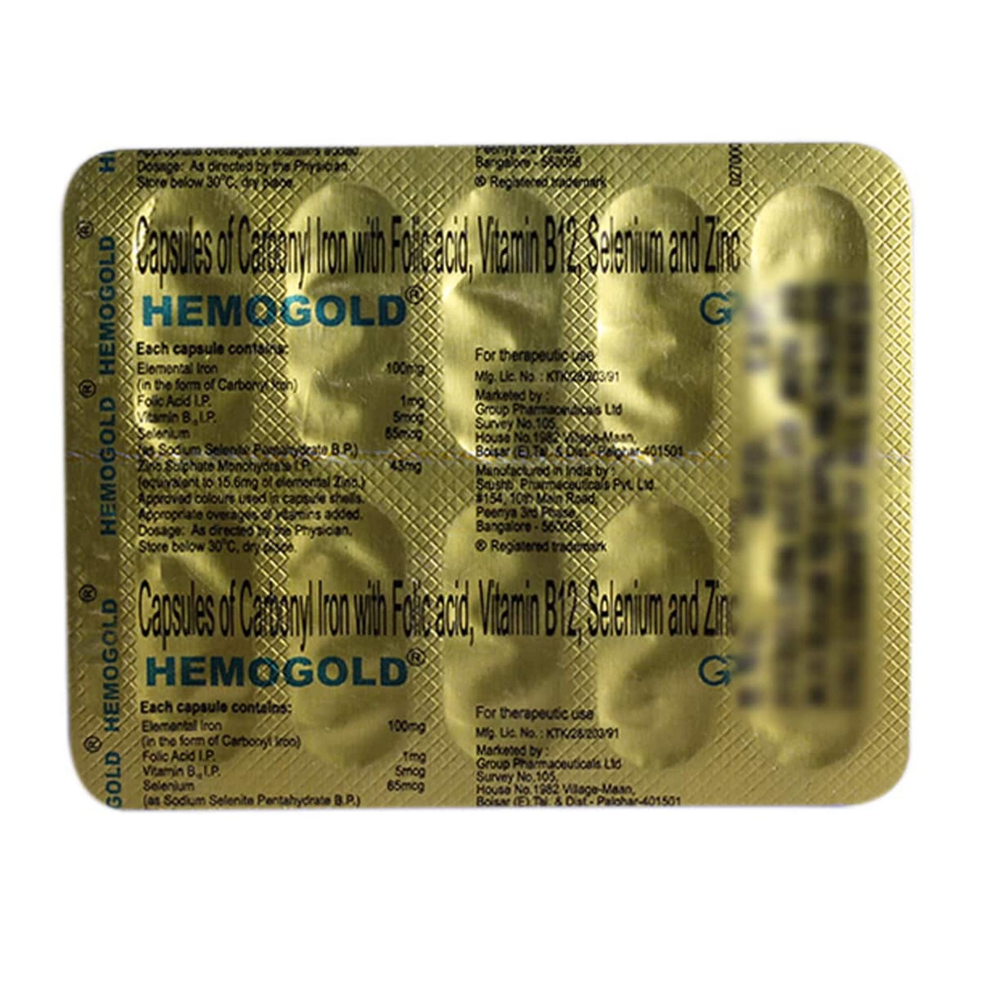 Hemogold - Strip of 10 Capsules