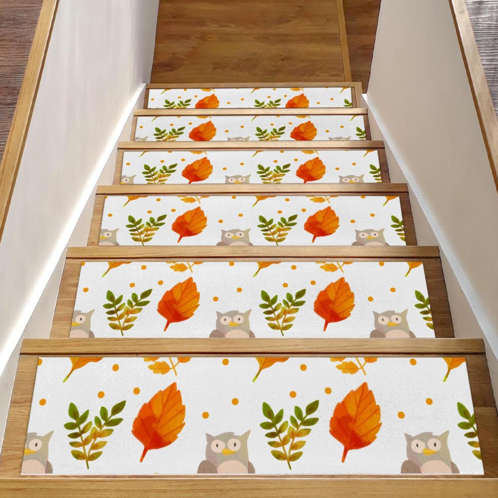 Tapis d'escalier antidérapants 20,3x76,2cm protecteurs et lavables pour marches intérieures