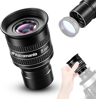 Astromania Telescope Eyepiece 8mm, Wide Angle 58° Planetary Eyepiece 1.25"
