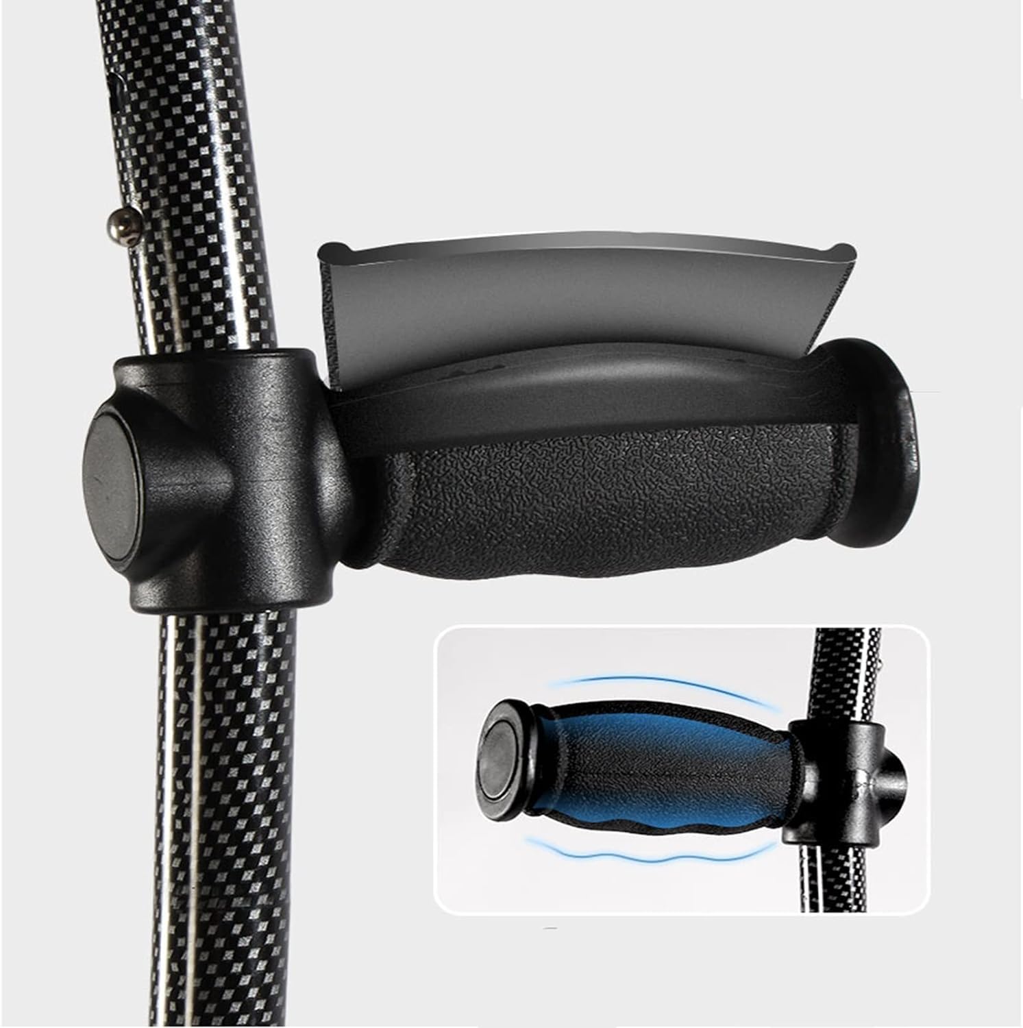 Muletas Plegables de Fibra de Carbono, muletas de antebrazo Ajustables, muletas de Aluminio Ligeras, para Adultos y Adolescentes, 1 Unidad