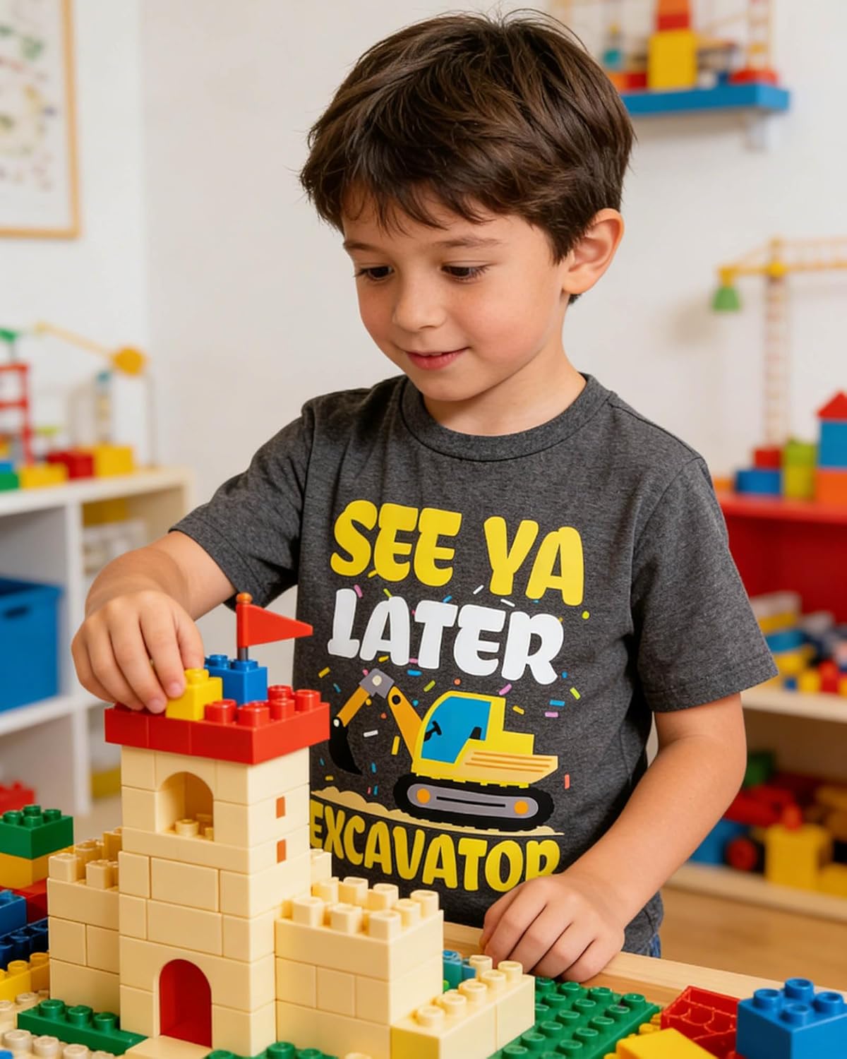 Kids4ever Boys T-Shirts Cotton Alphabet Truck Pattern Short Sleeve Toddler Tee Shirt for 2-6 Years Old - Image 7