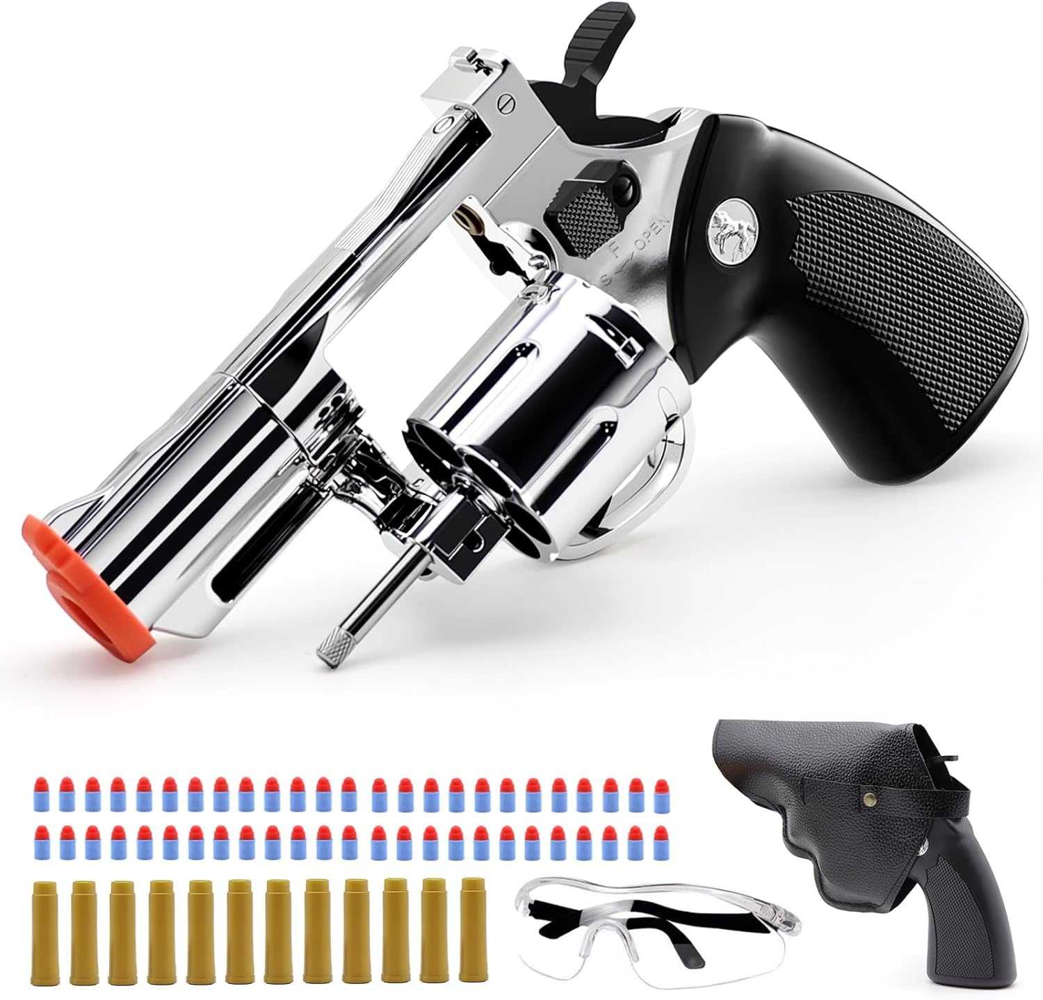 Toy Revolver Gun with Holster, Soft Bullet Toy Guns for Outdoor Shooting Games & Pretend Play Gun Toys for Boys Birthday Gifts Christmas, Halloween