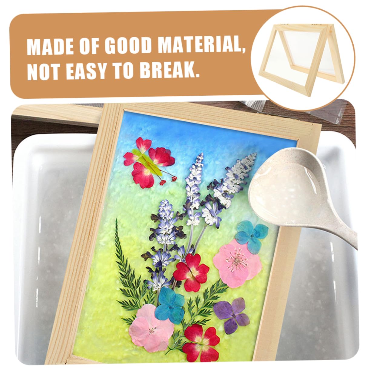 Gogogmee 2pcs DIY Paper Making Frame Kit Mesh Paper Screen for Homemade Craft for Boys and Girls Art