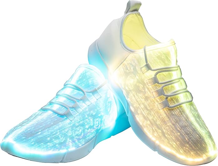 PYYIQI LED Fiber Optic Shoes Light Up Sneakers for Women Men Luminous Trainers Flashing Sneakers for Festivals, Christmas, Halloween, New...