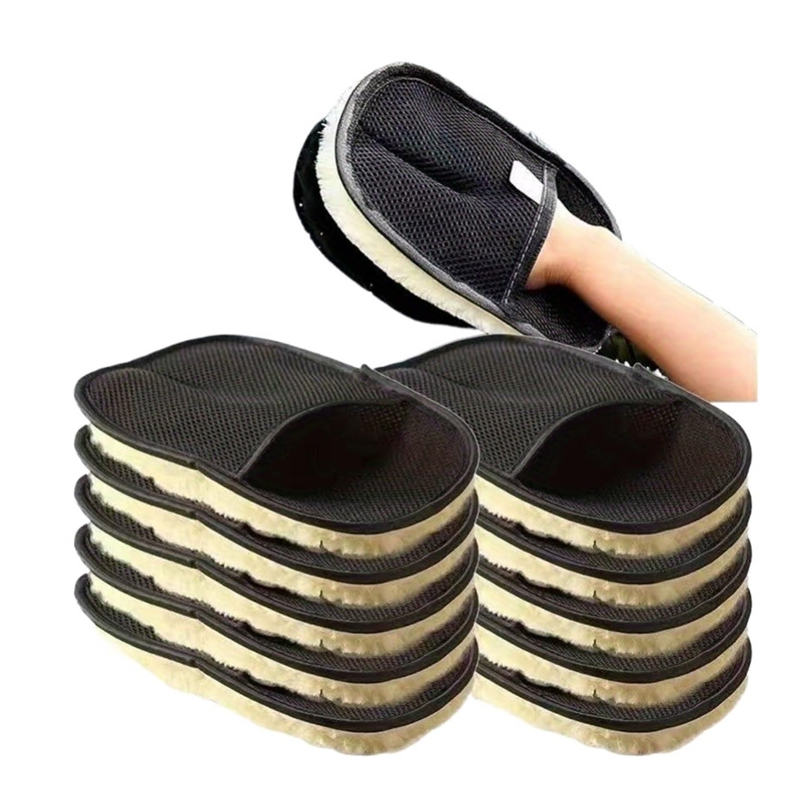 Gants de lavage style voiture avec fonction brosse nettoyage(10pcs)