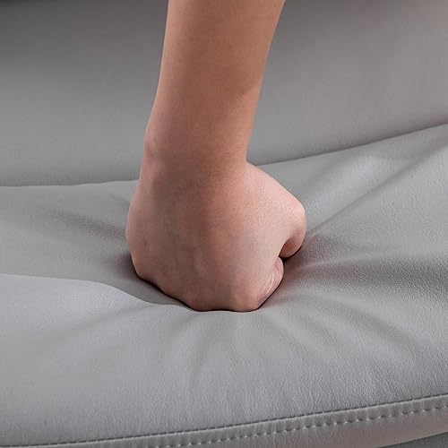 Miniatura 10 de GOTMINSI Silla de oficina con patas cruzadas, sillas de escritorio sin brazos, sillas de tocador modernas giratorias con cojín grueso, silla de