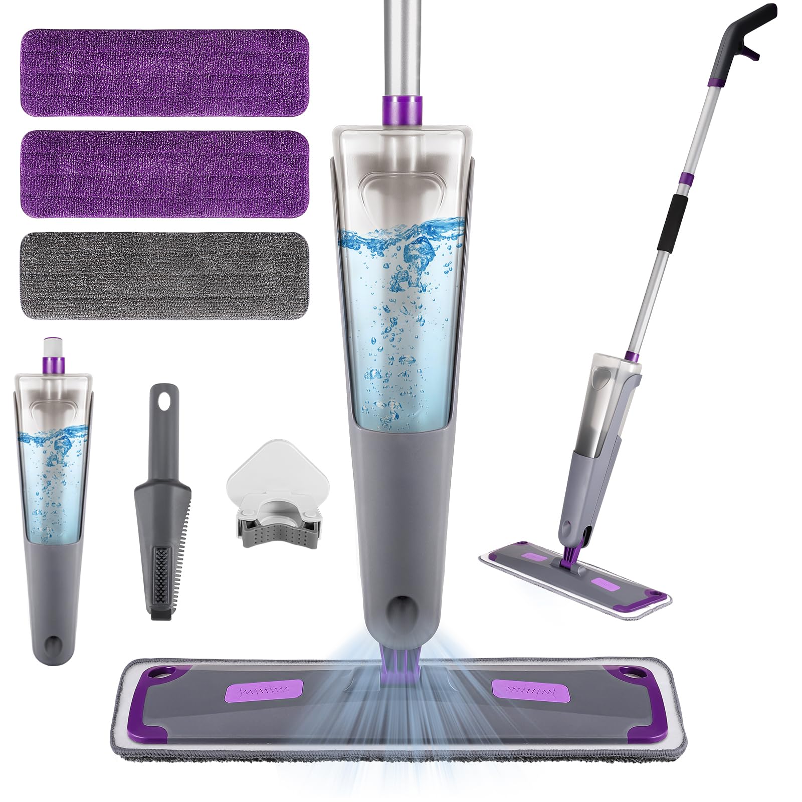 Spray Mops for Floor Cleaning,780ML Refillable Spray Bottle Microfiber Floor Mops Wet Drying Flat Dust Mop for Floors with 3 Washable Pads for Hardwood Ceramic Tiles Floors