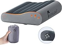 Vista 1 de FLEXTAILGEAR Almohada inflable para campamento, almohada ergonómica de viaje con funda extraíble lavable y separada de TPU para campamento