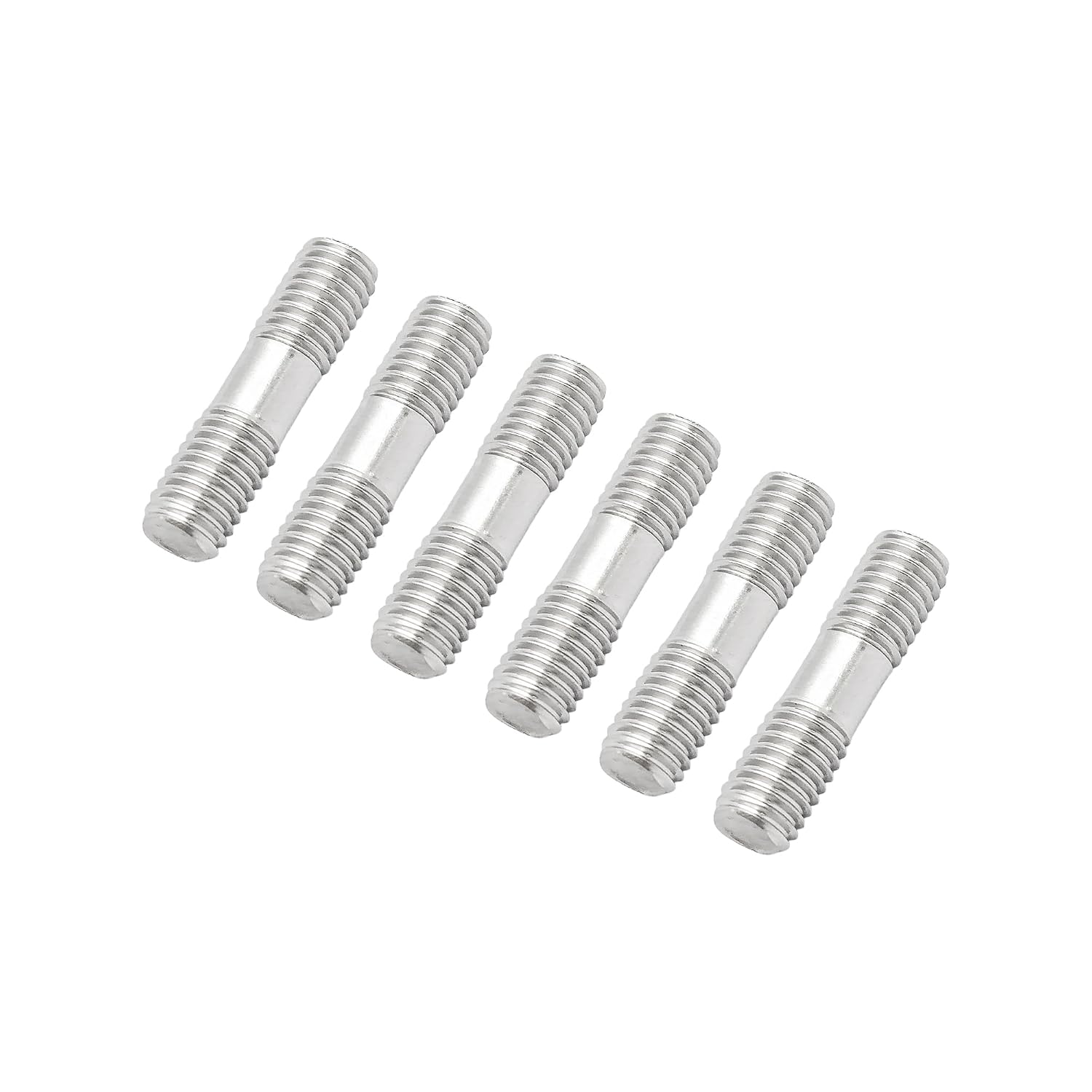 6Pcs M8x80mm Double Ended Stud Screw Bolt, 304 Stainless Steel Dual Thread Stud for Machinery, Furniture Assembly, and Home Maintenance