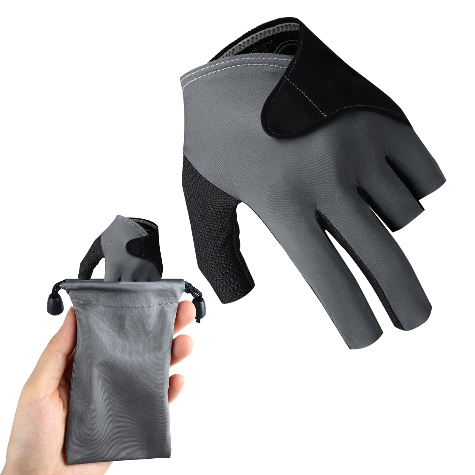 Billiards Glove, Snooker Cue Sports Gloves Anti-Slip Design, Quick-Dry Breathable Billiard Pool Gloves, 3 Finger Billiard Gloves Classic Size for Men and Women